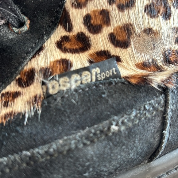 Oscar Sport Leopard Print and black fur boots - Picture 4 of 5